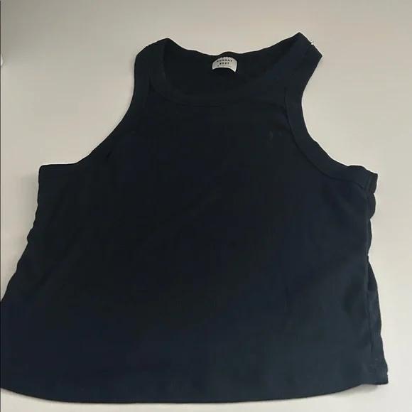 Sunday Best Navy Ribbed Crop Tank - Picture 2 of 4